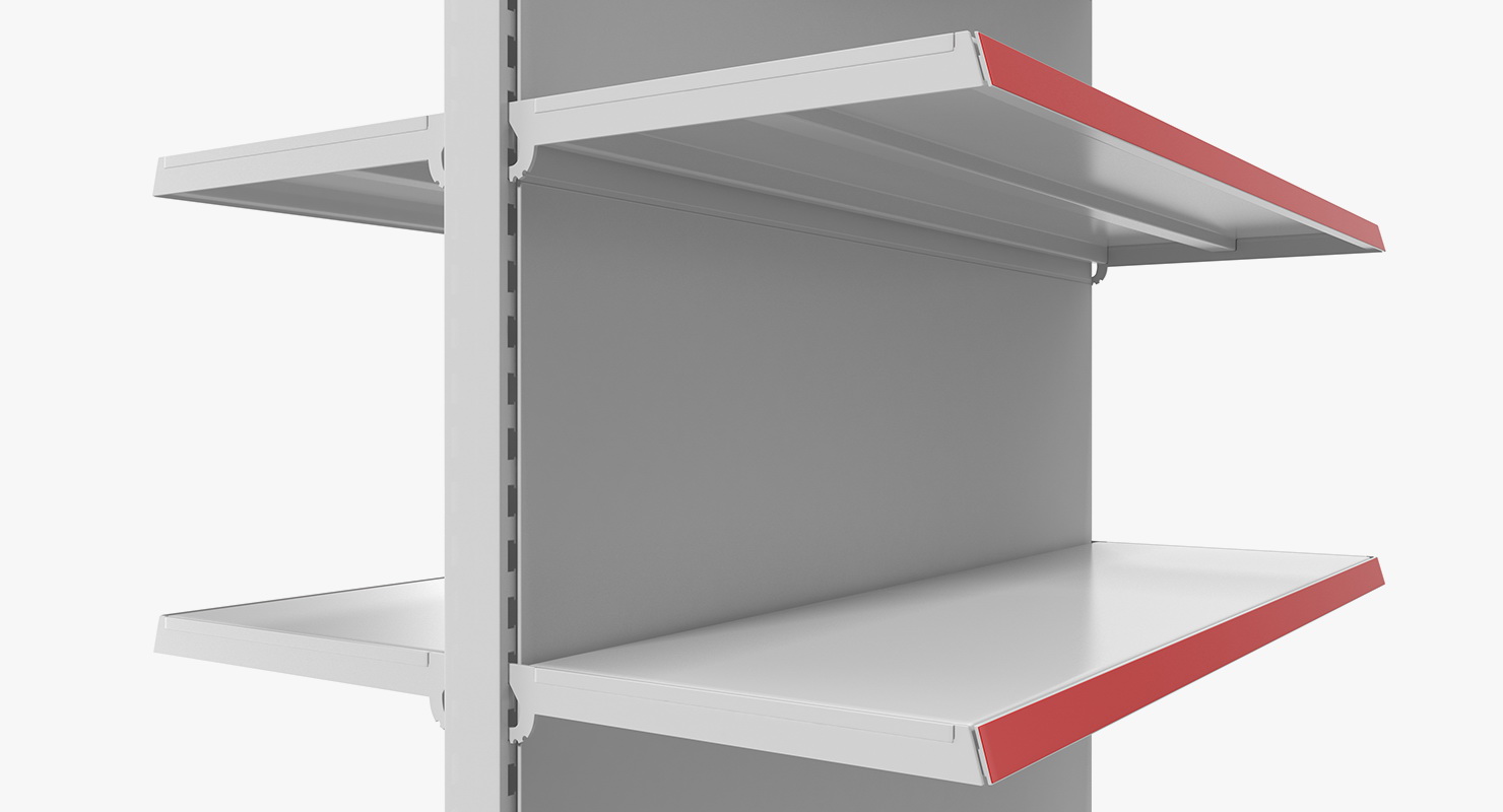 3D model Store Double-Sided Supermarket Rack