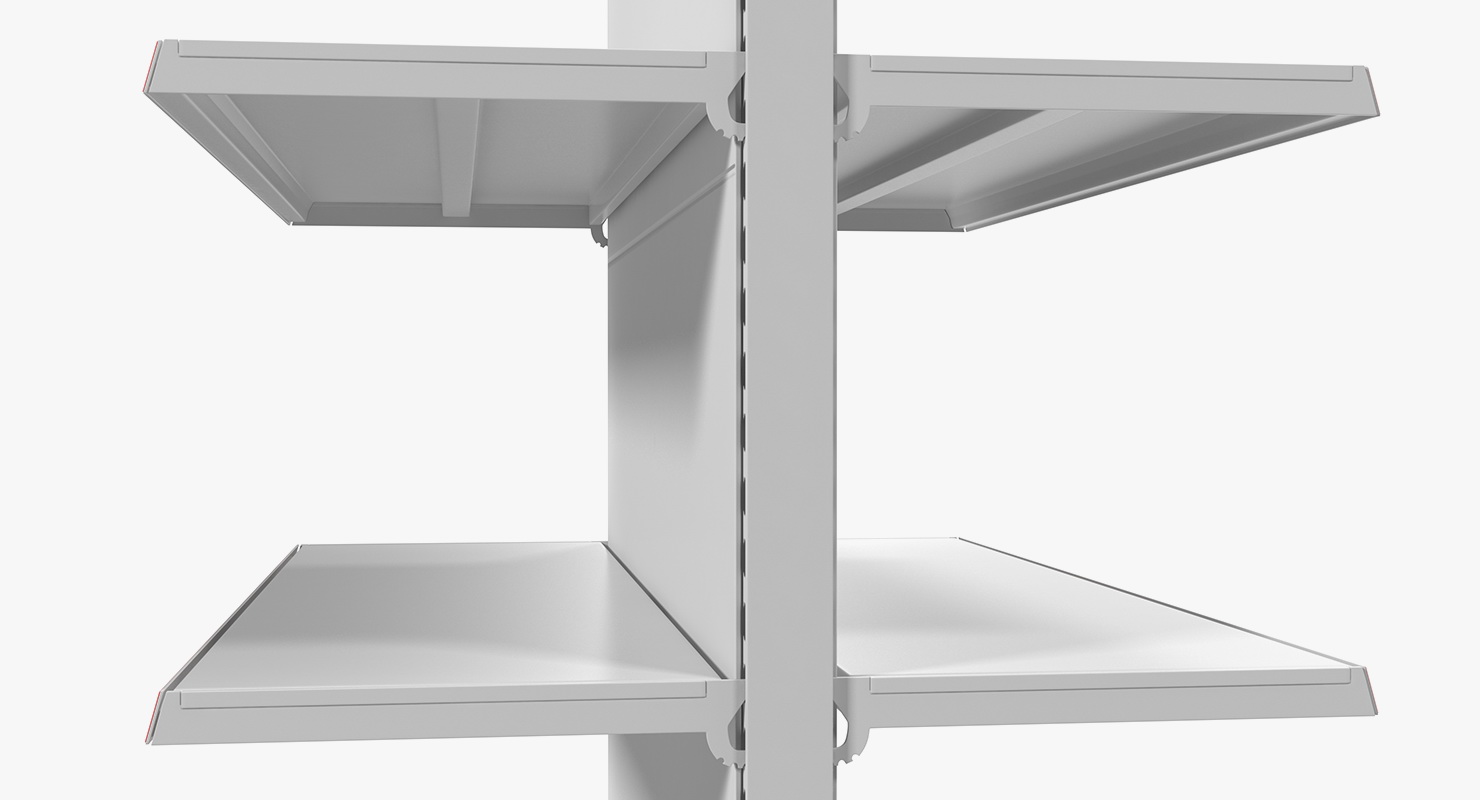 3D model Store Double-Sided Supermarket Rack