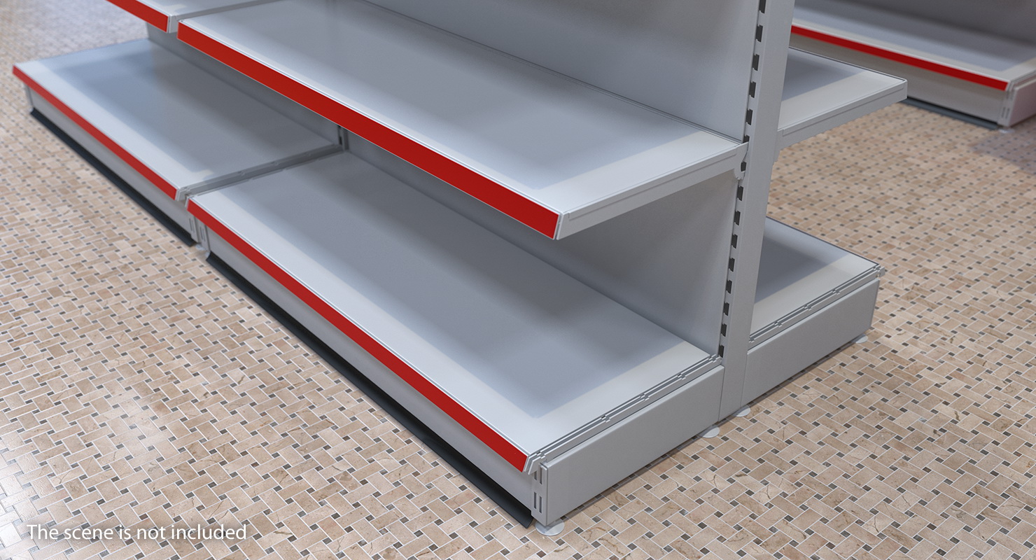 3D model Store Double-Sided Supermarket Rack