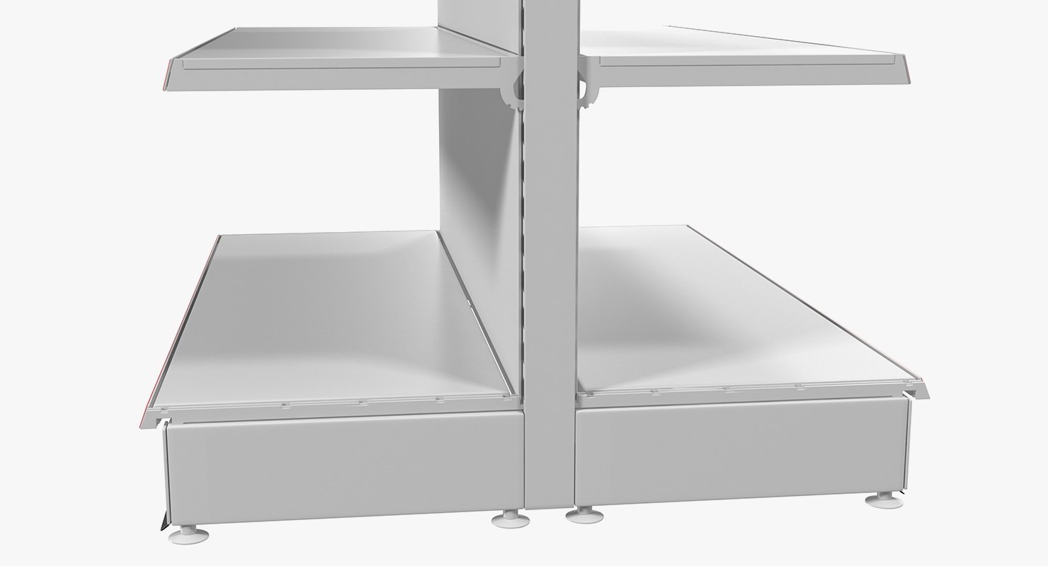 3D model Store Double-Sided Supermarket Rack