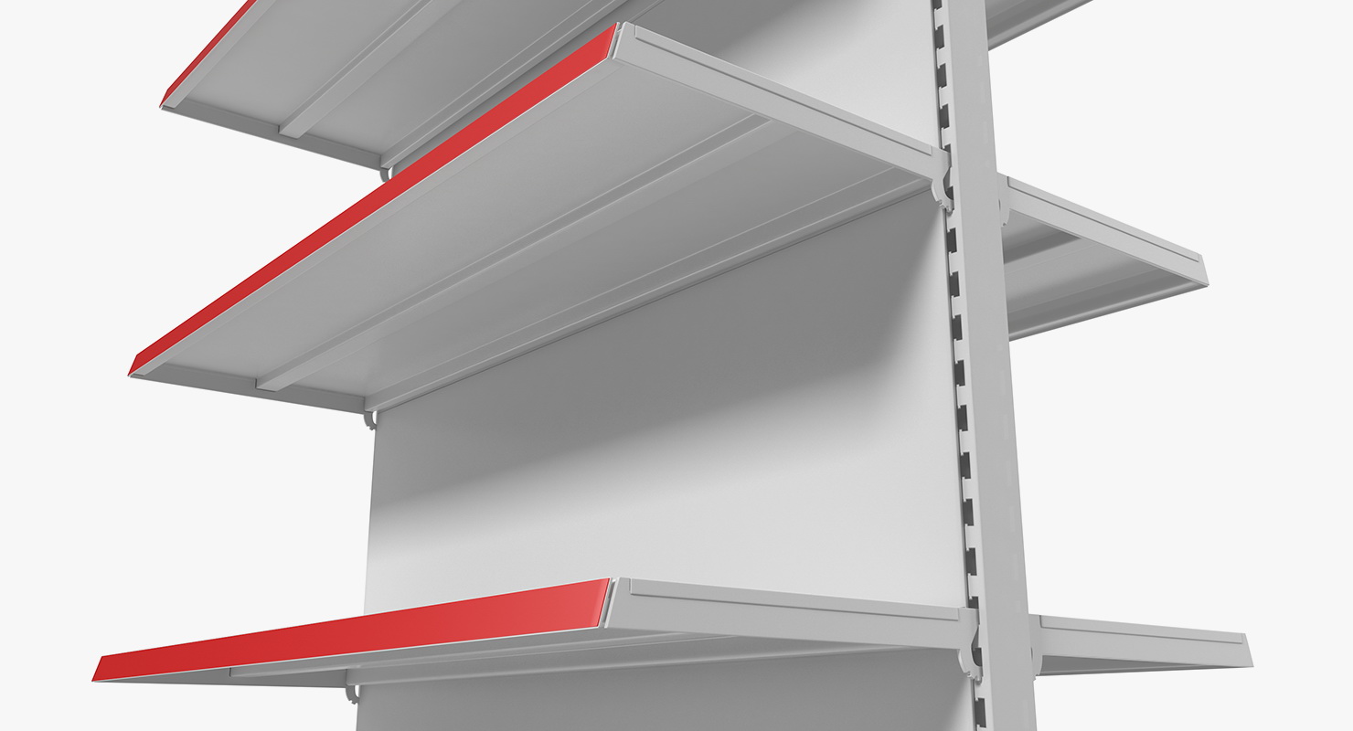 3D model Store Double-Sided Supermarket Rack
