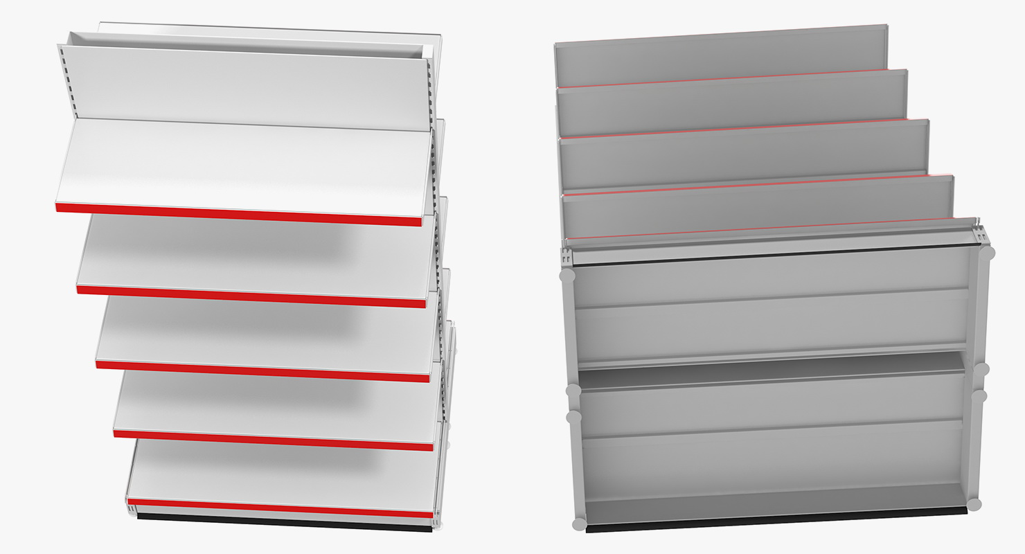 3D model Store Double-Sided Supermarket Rack