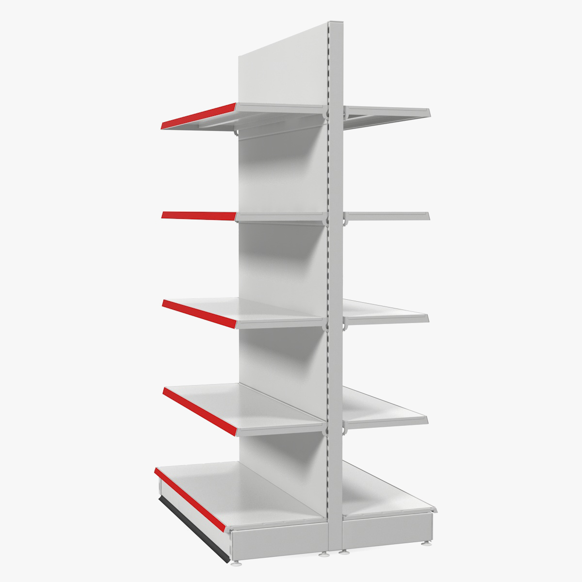Store Double-Sided Supermarket Rack 3D Model