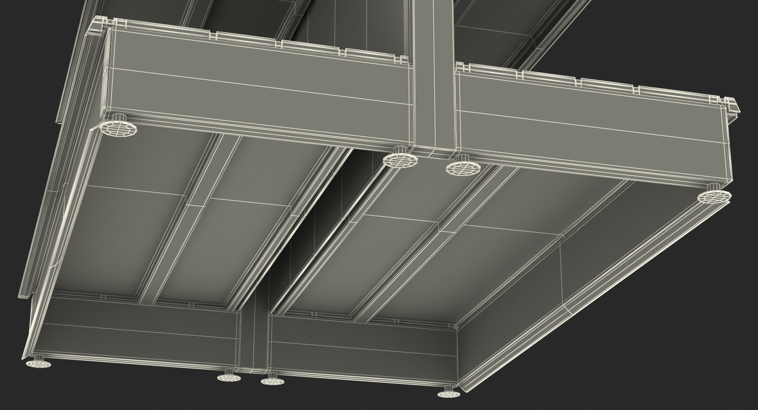 3D model Store Double-Sided Supermarket Rack