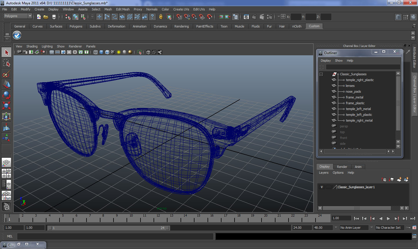 3D Classic Sunglasses model