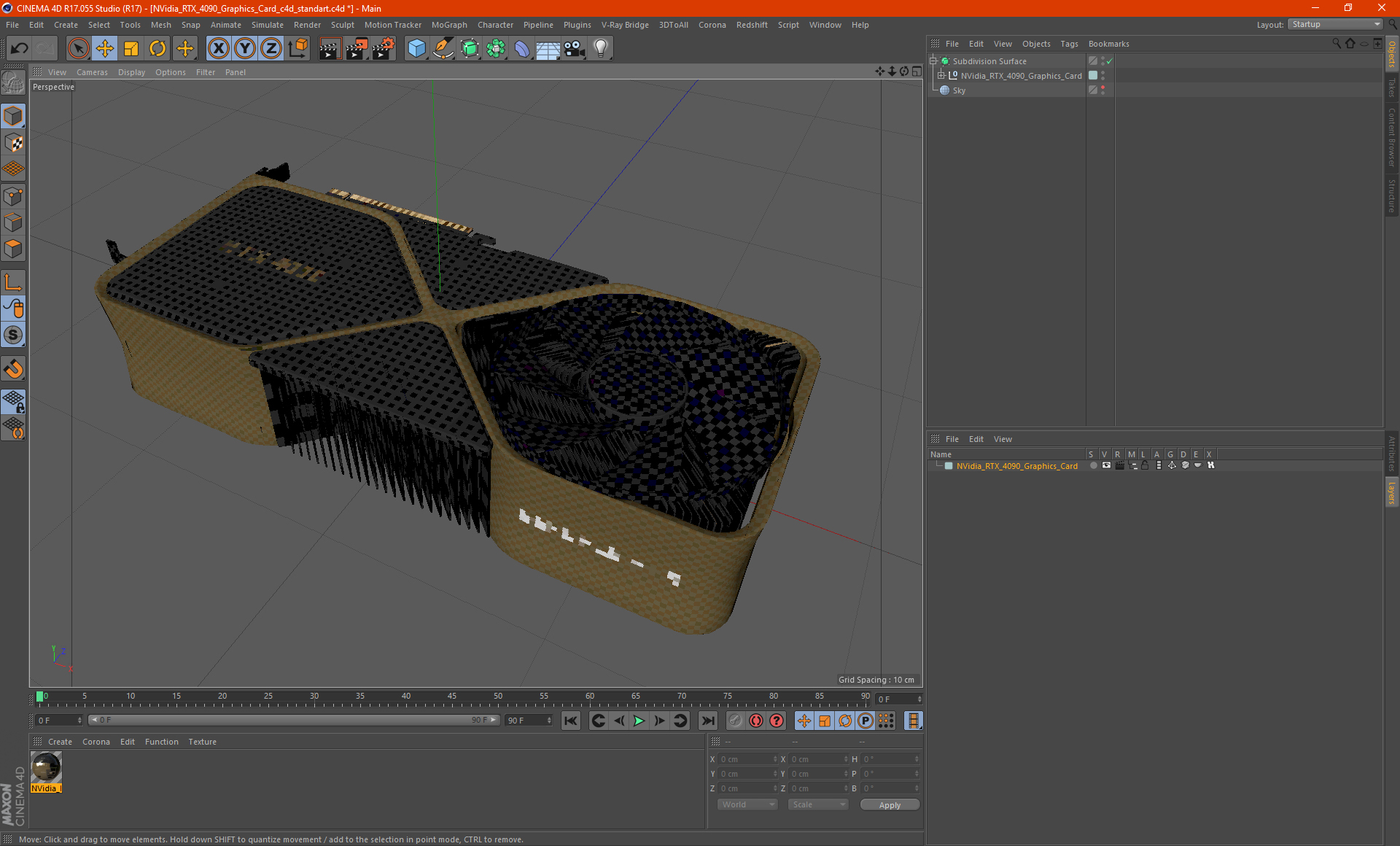 NVidia RTX 4090 Graphics Card 3D model