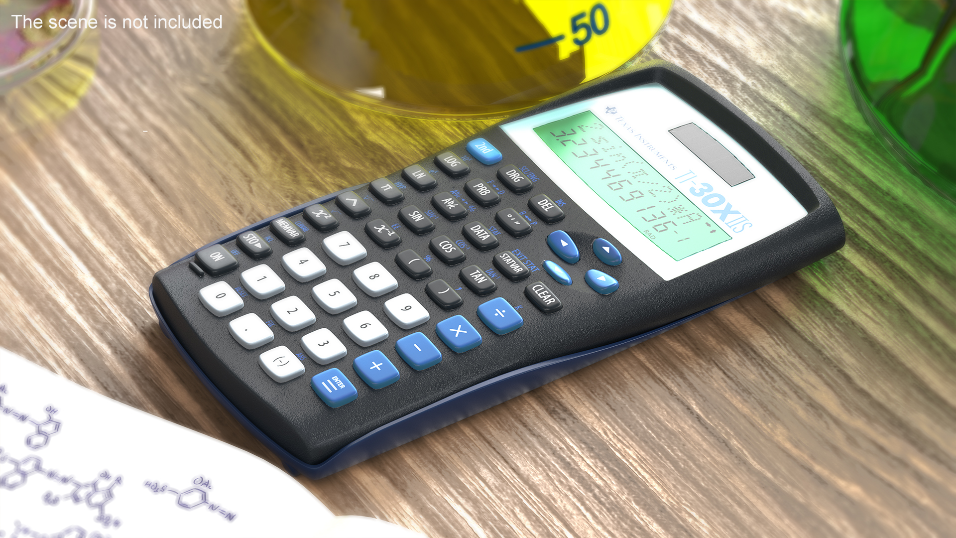 Scientific Calculator Black Switched ON 3D model