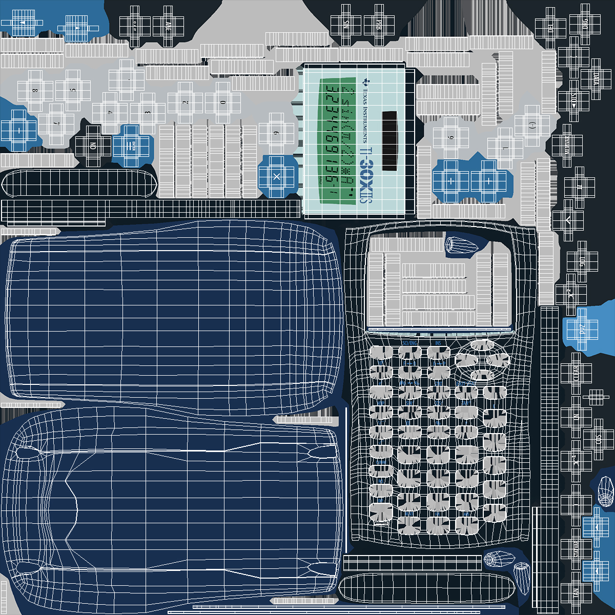 Scientific Calculator Black Switched ON 3D model