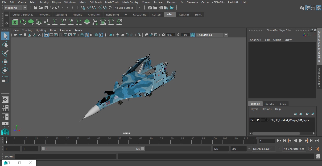 3D SU 33 Folded Wings model