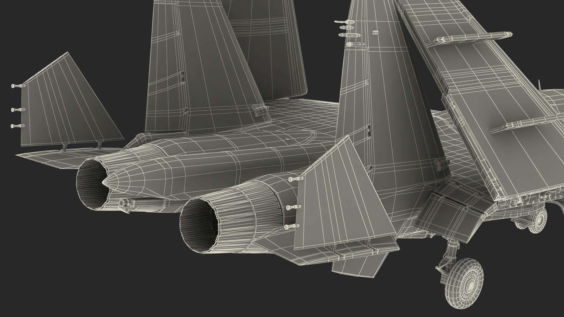 3D SU 33 Folded Wings model
