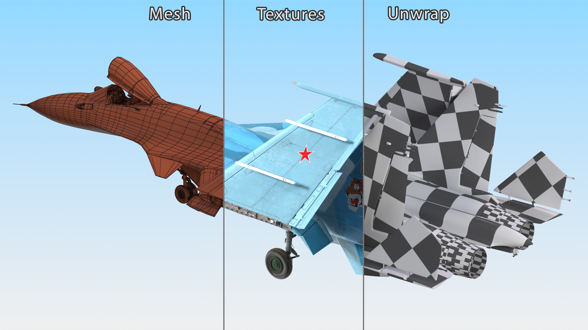 3D SU 33 Folded Wings model