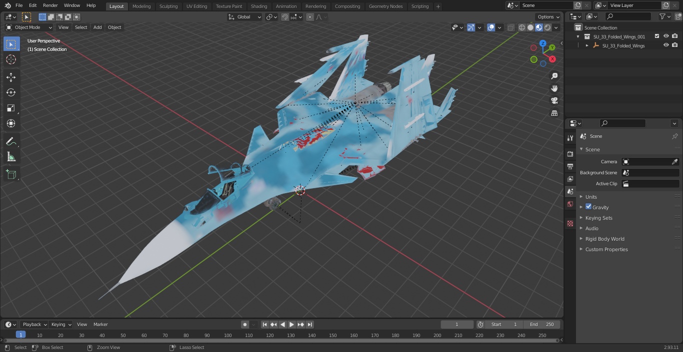 3D SU 33 Folded Wings model