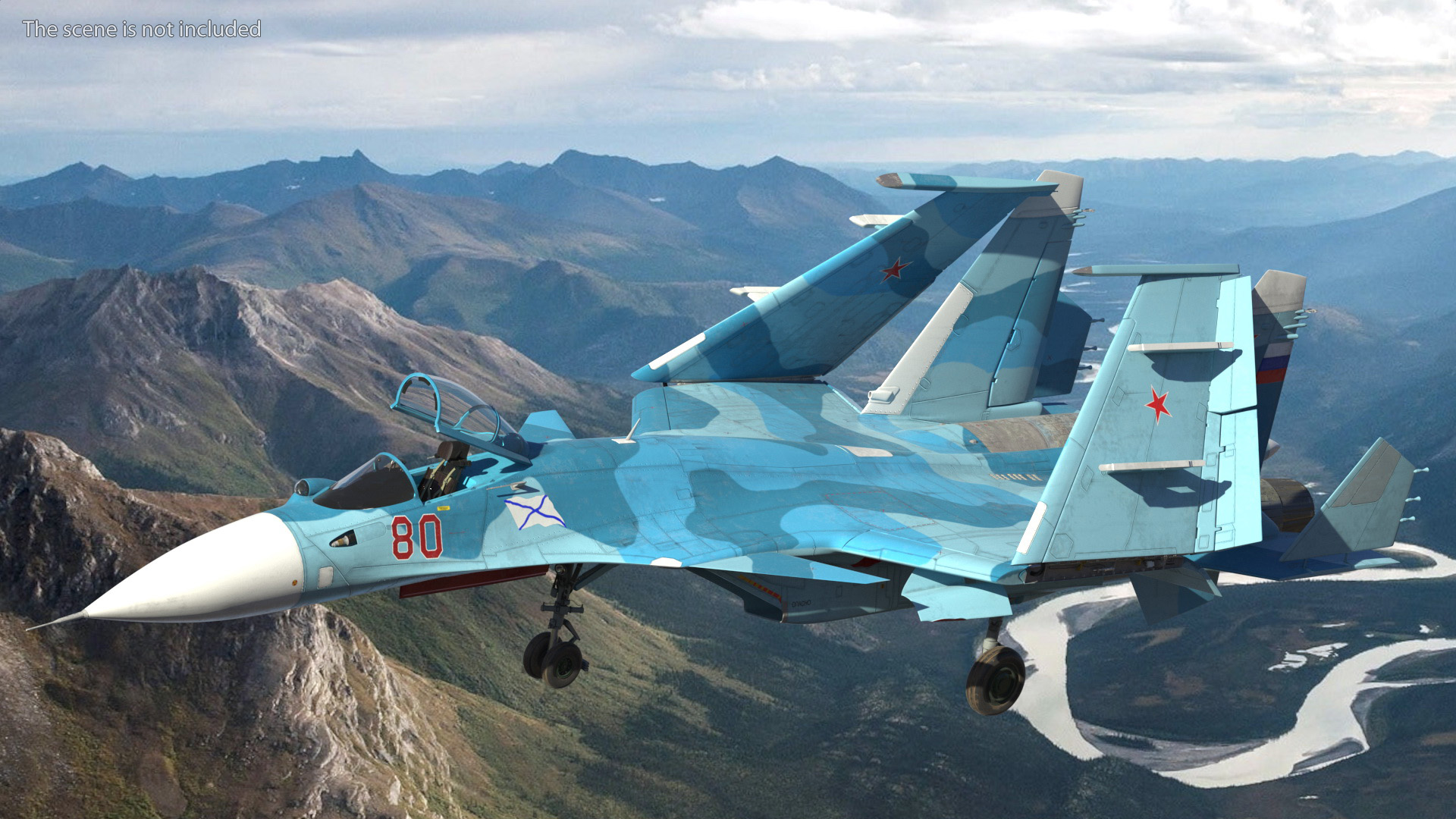3D SU 33 Folded Wings model