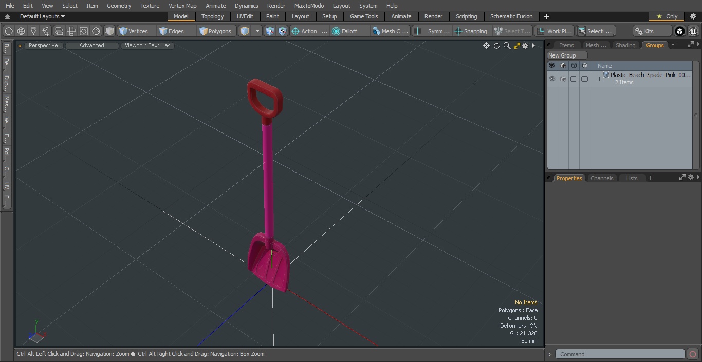 Plastic Beach Spade Pink 3D model