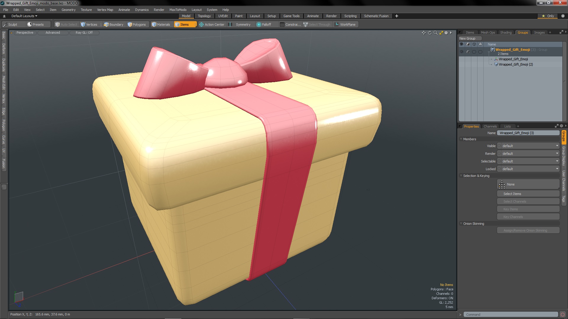 3D Wrapped Gift Emoji model