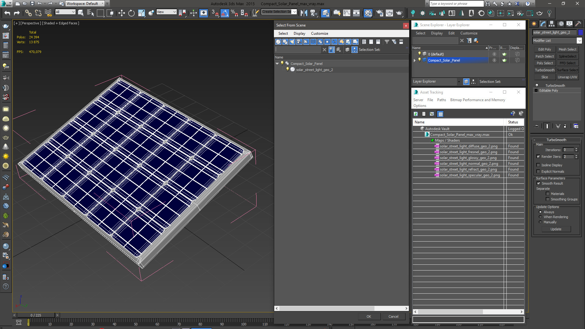 Compact Solar Panel 3D model