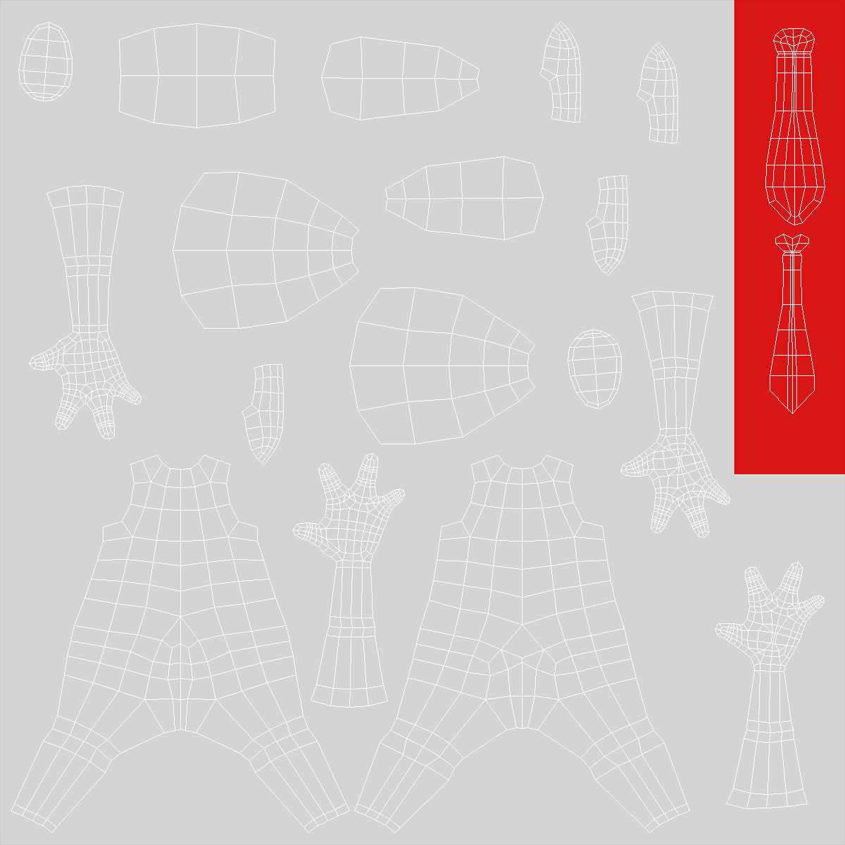 Stickman With Red Tie Rigged for Modo 3D