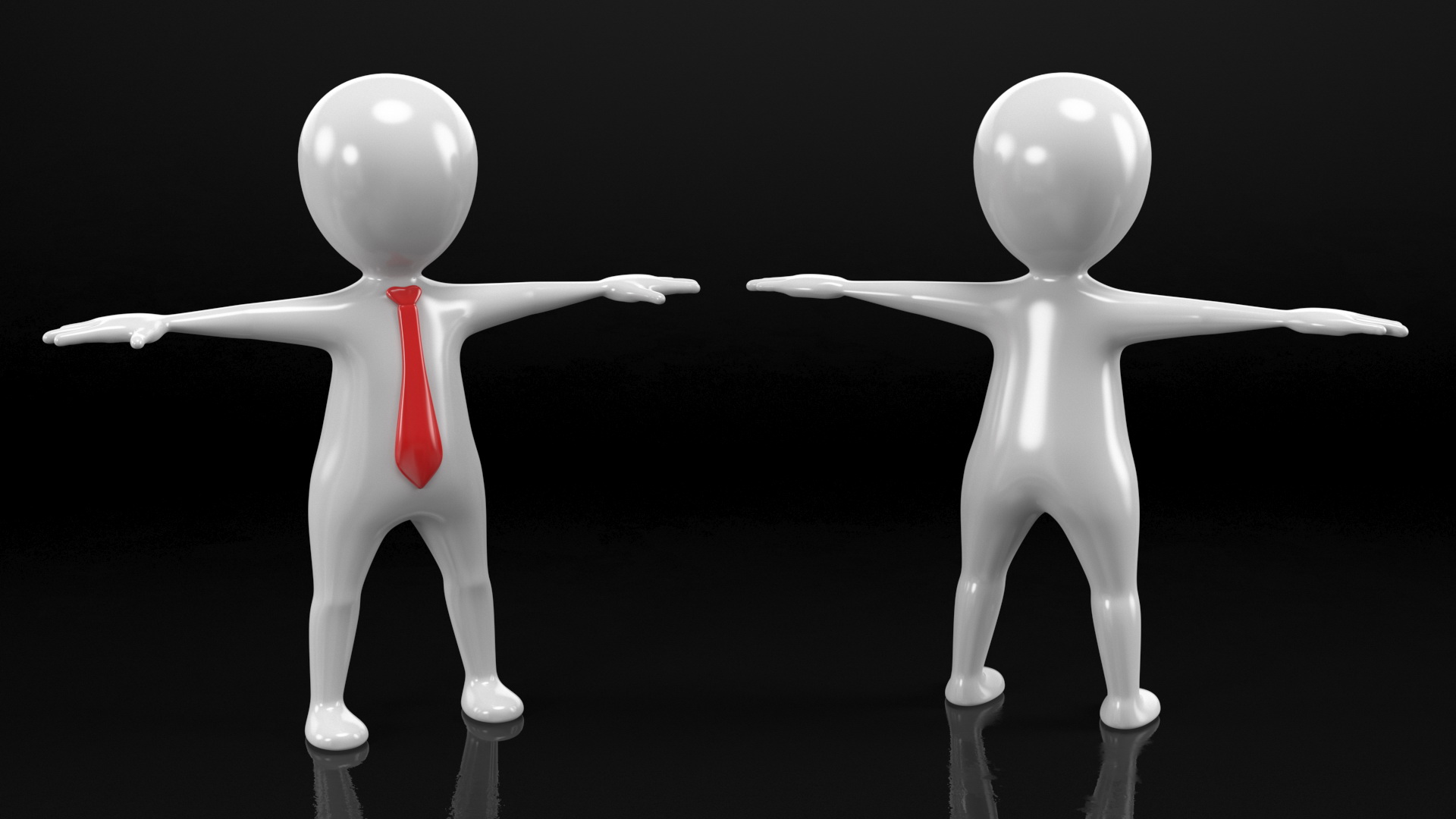 Stickman With Red Tie Rigged for Modo 3D