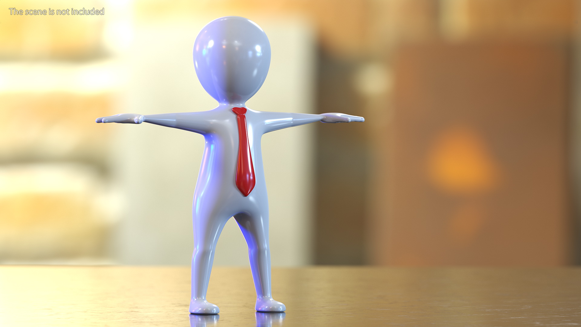 Stickman With Red Tie Rigged for Modo 3D