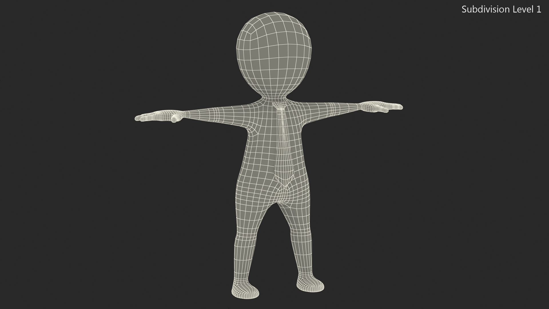 Stickman With Red Tie Rigged for Modo 3D