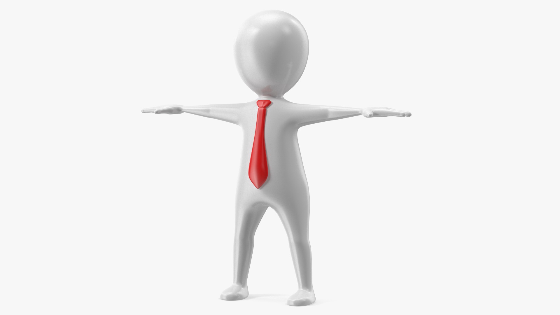 Stickman With Red Tie Rigged for Modo 3D