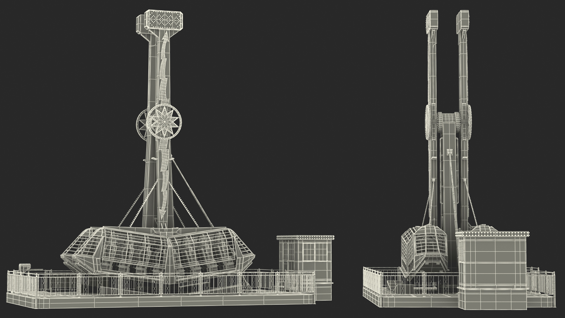 3D model Kamikaze Ranger Ride Attraction OFF