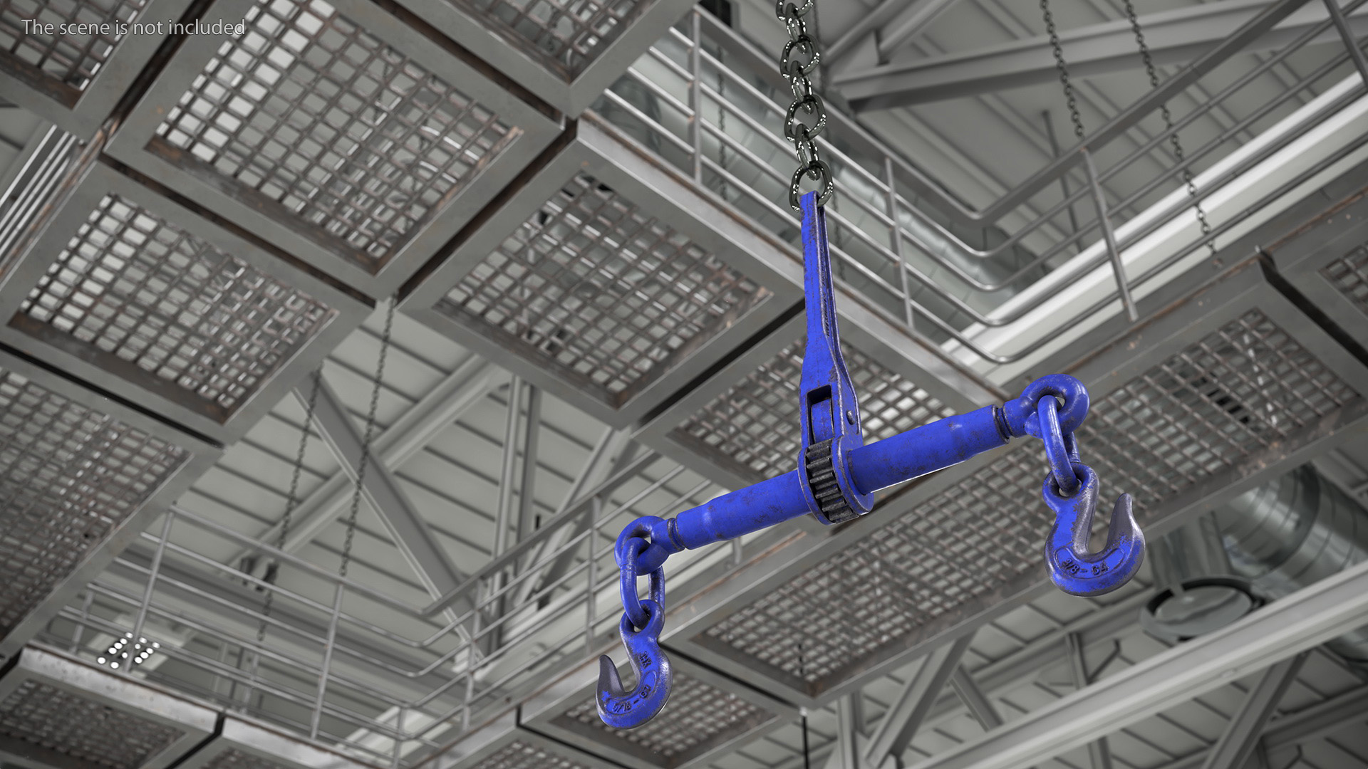 3D Worn Ratchet Coupling Device Blue model
