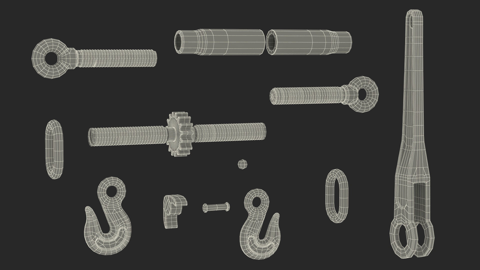 3D Worn Ratchet Coupling Device Blue model