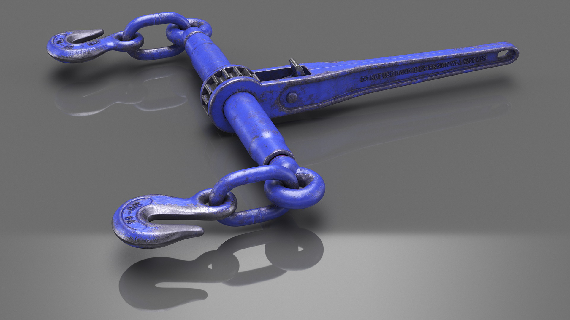 3D Worn Ratchet Coupling Device Blue model
