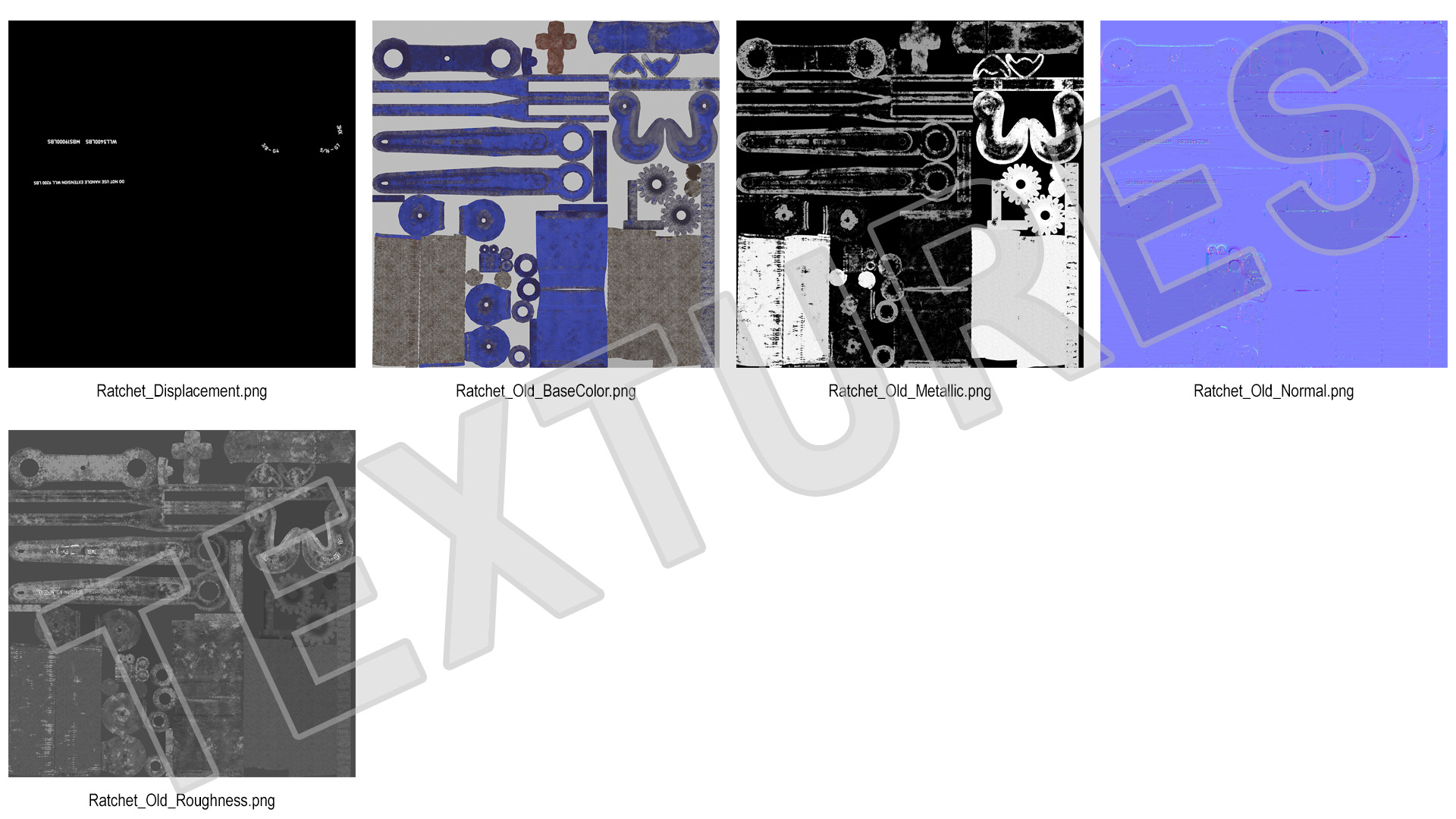 3D Worn Ratchet Coupling Device Blue model