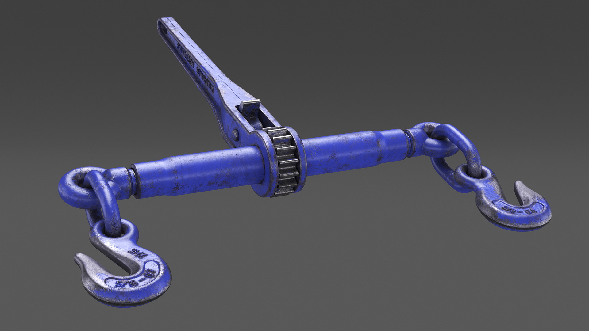 3D Worn Ratchet Coupling Device Blue model