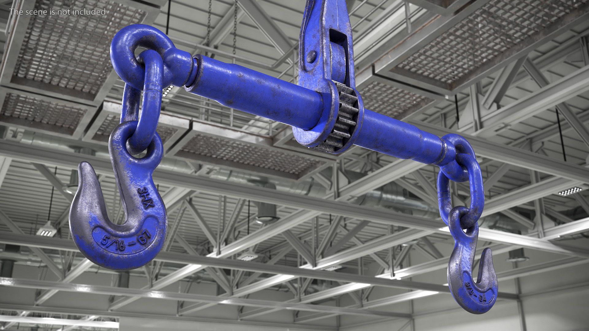3D Worn Ratchet Coupling Device Blue model