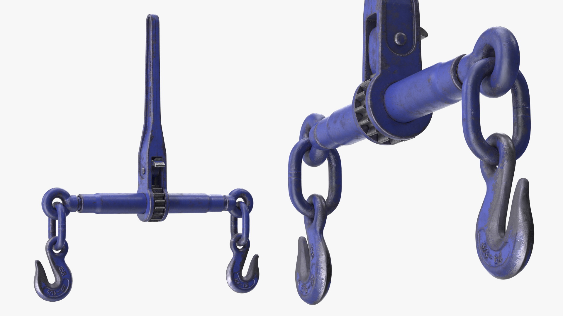 3D Worn Ratchet Coupling Device Blue model