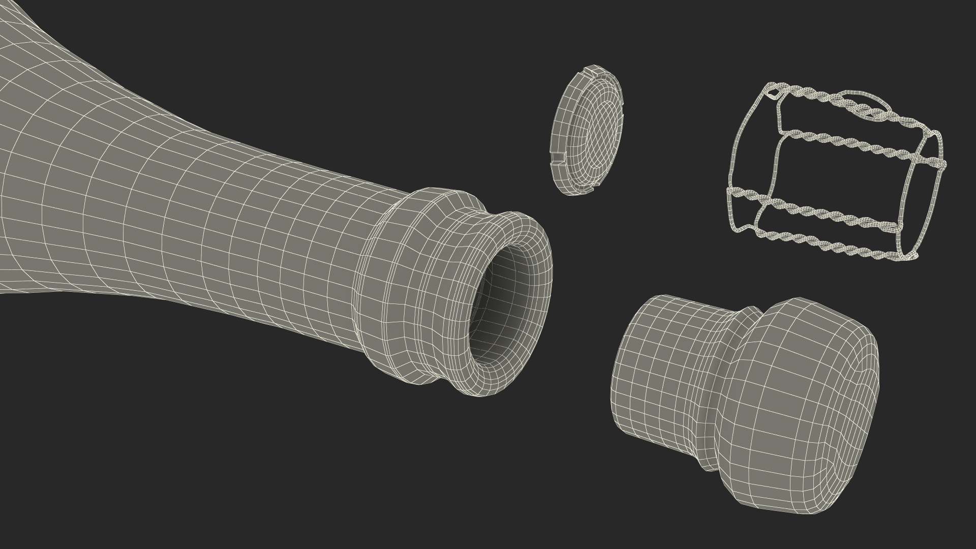 Set Champagne Moet and Chandon Brut Imperial 3D model