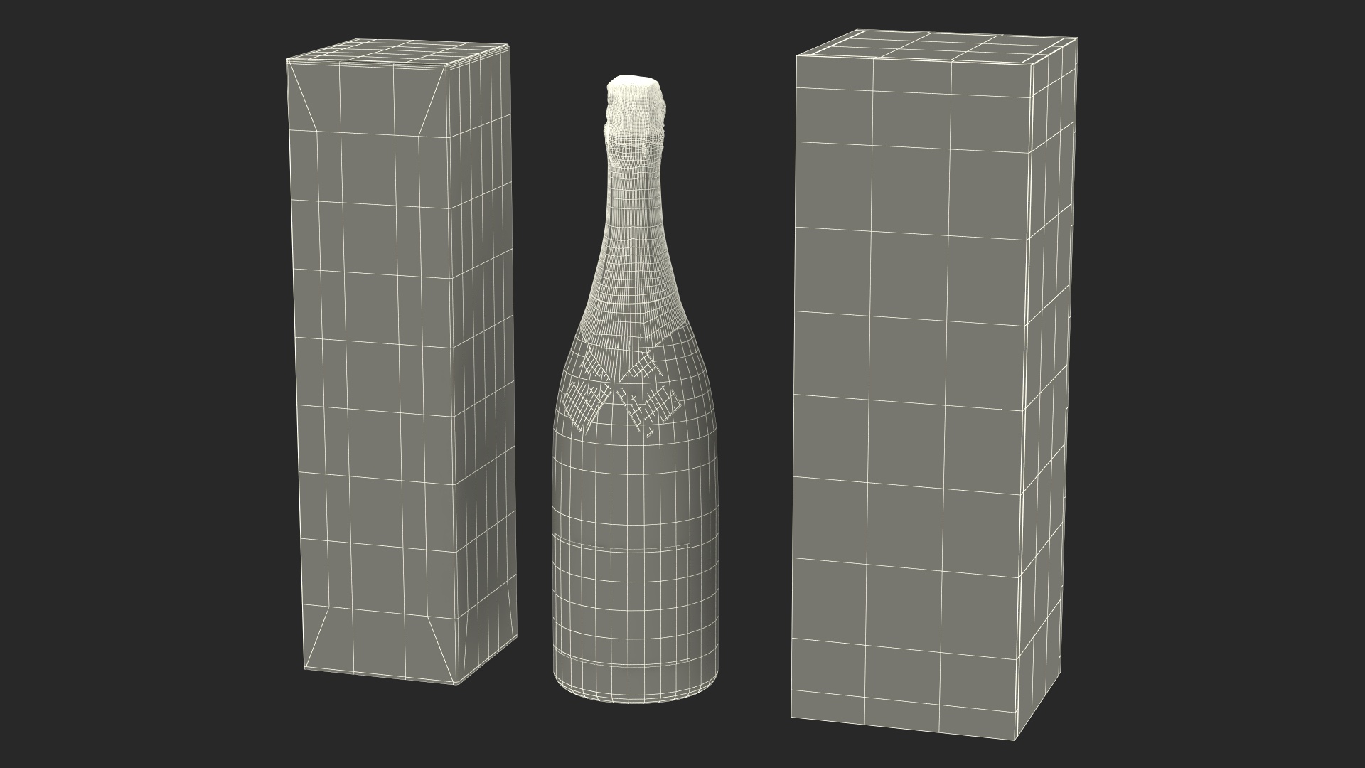 Set Champagne Moet and Chandon Brut Imperial 3D model