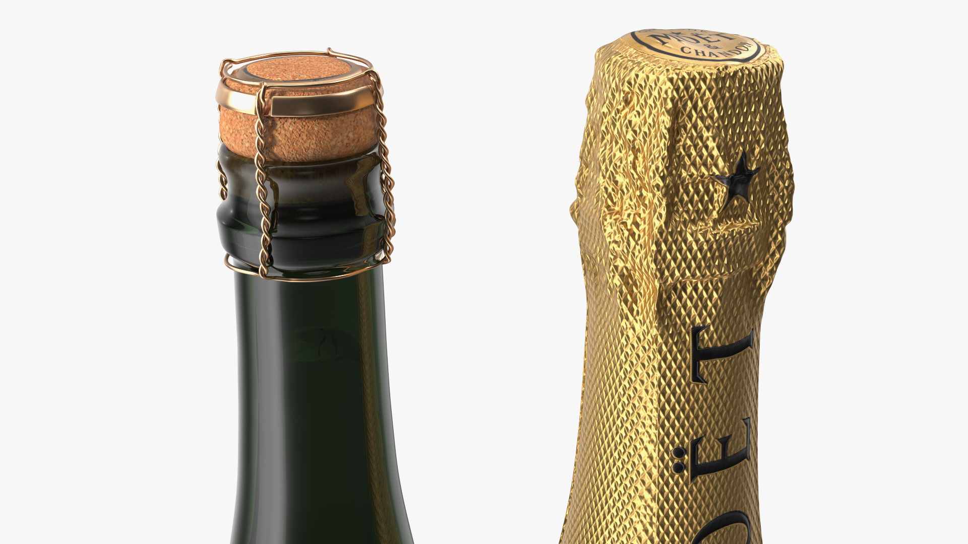 Set Champagne Moet and Chandon Brut Imperial 3D model