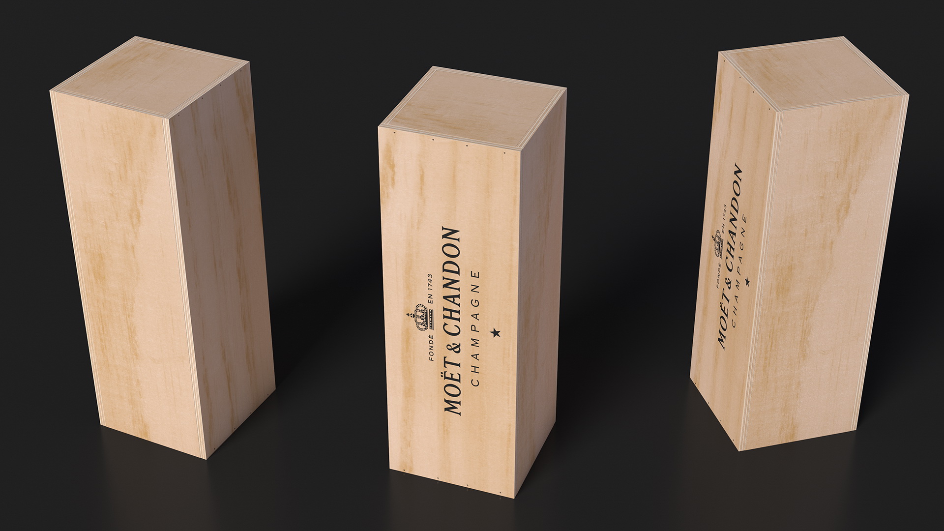 Set Champagne Moet and Chandon Brut Imperial 3D model