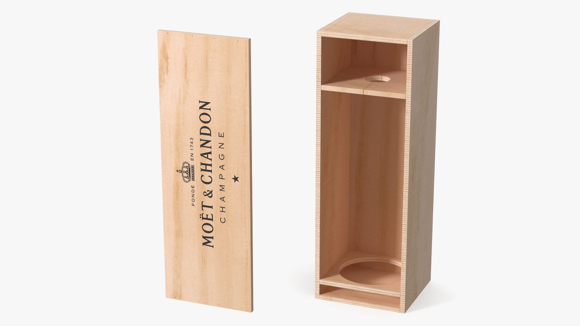 Set Champagne Moet and Chandon Brut Imperial 3D model