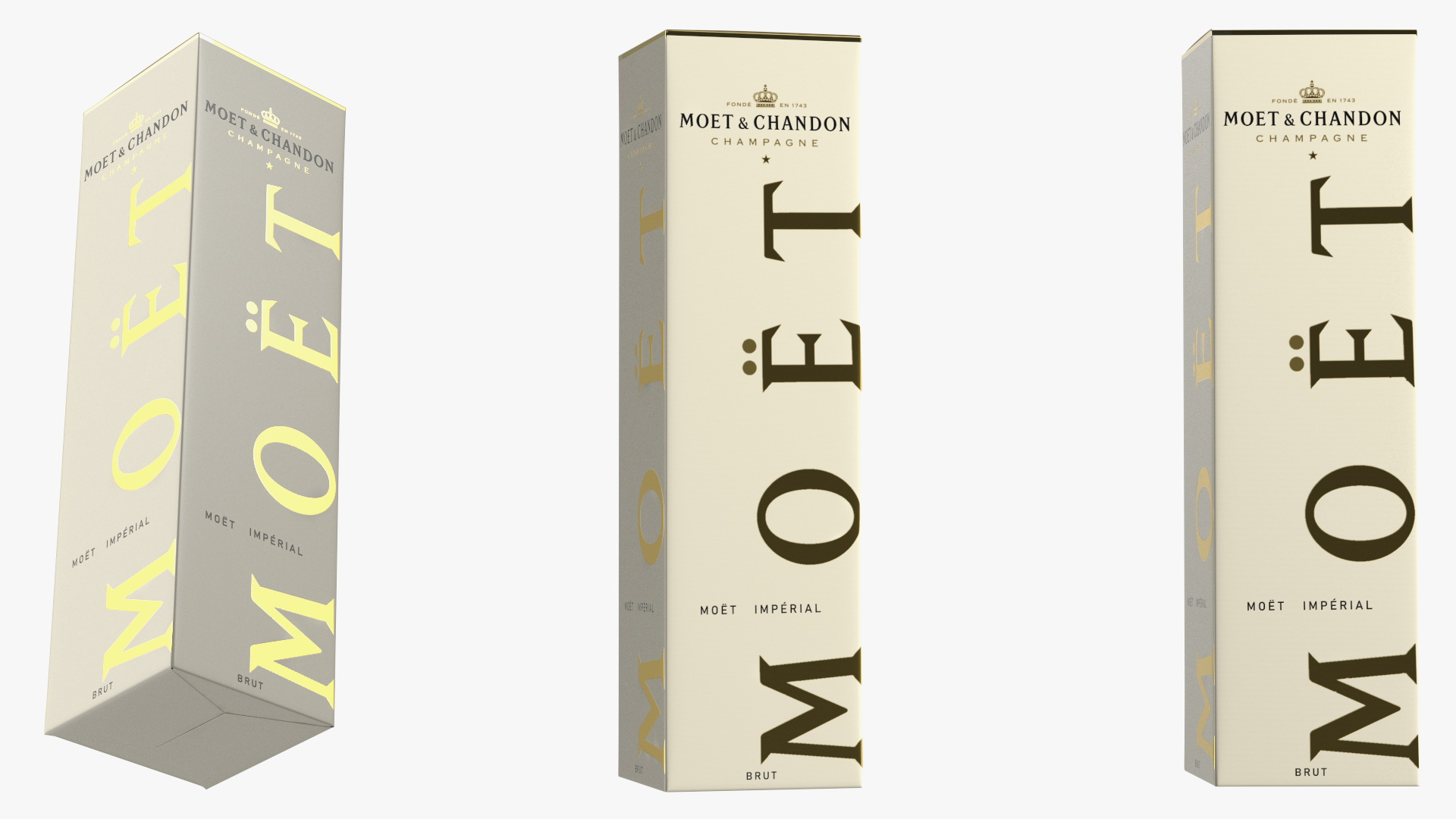 Set Champagne Moet and Chandon Brut Imperial 3D model