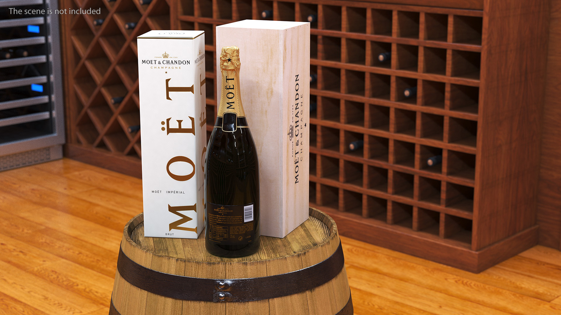Set Champagne Moet and Chandon Brut Imperial 3D model
