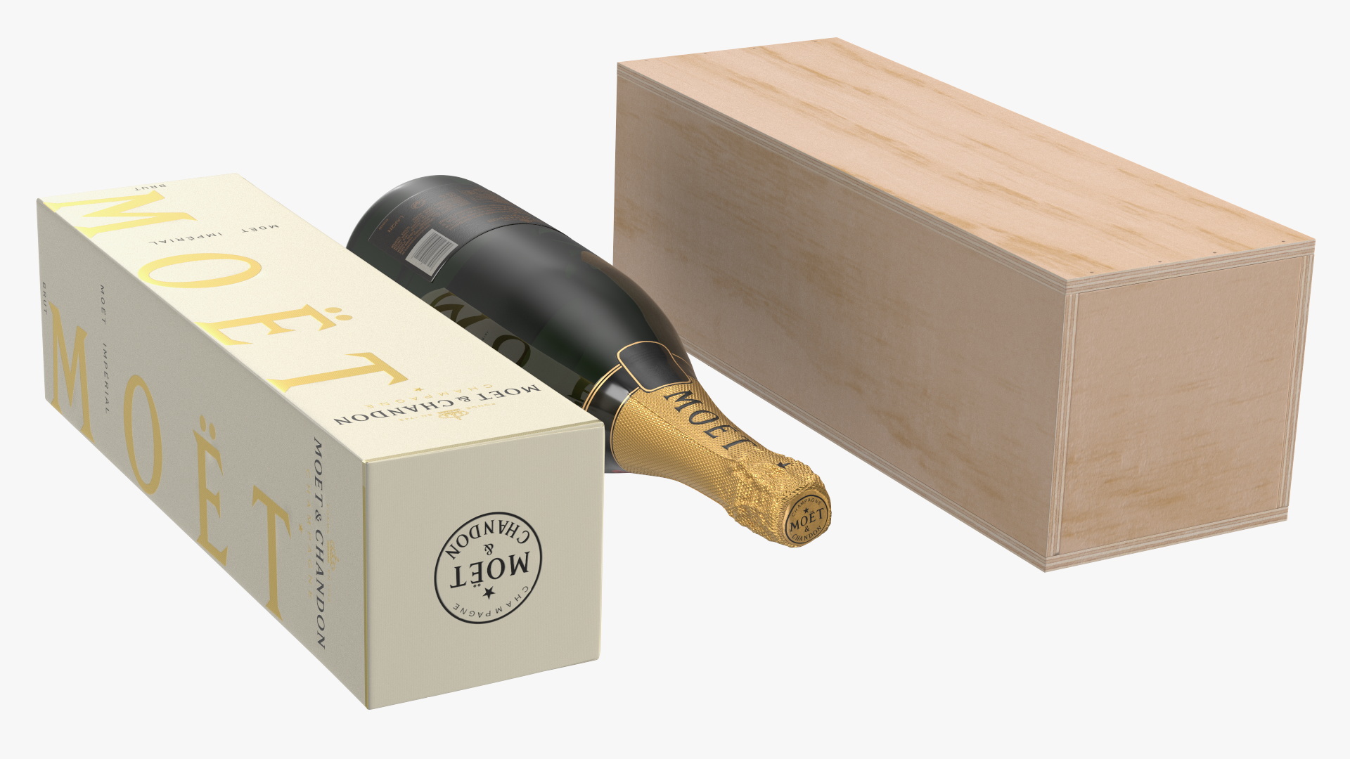 Set Champagne Moet and Chandon Brut Imperial 3D model