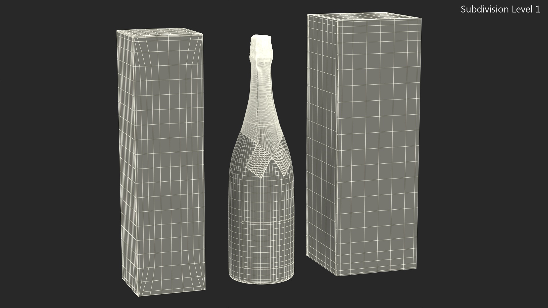 Set Champagne Moet and Chandon Brut Imperial 3D model