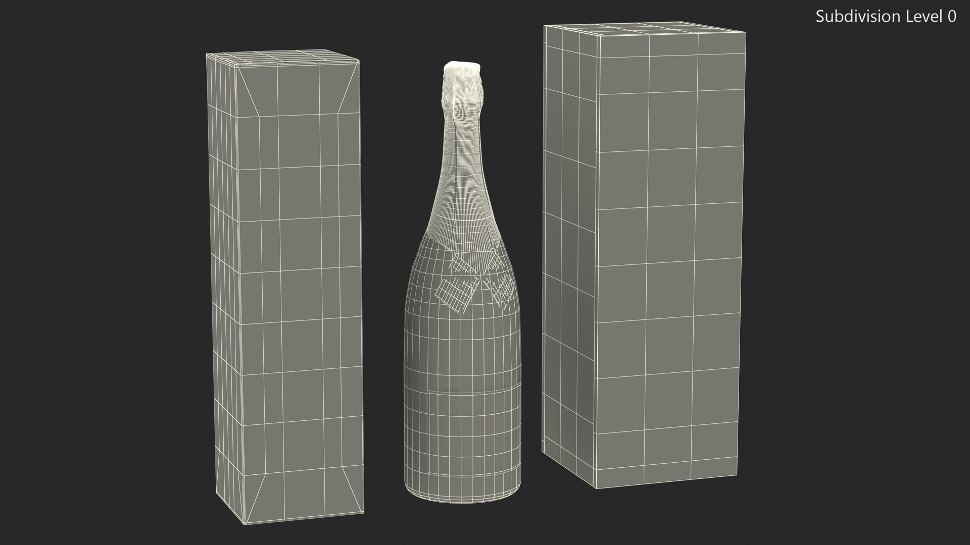 Set Champagne Moet and Chandon Brut Imperial 3D model