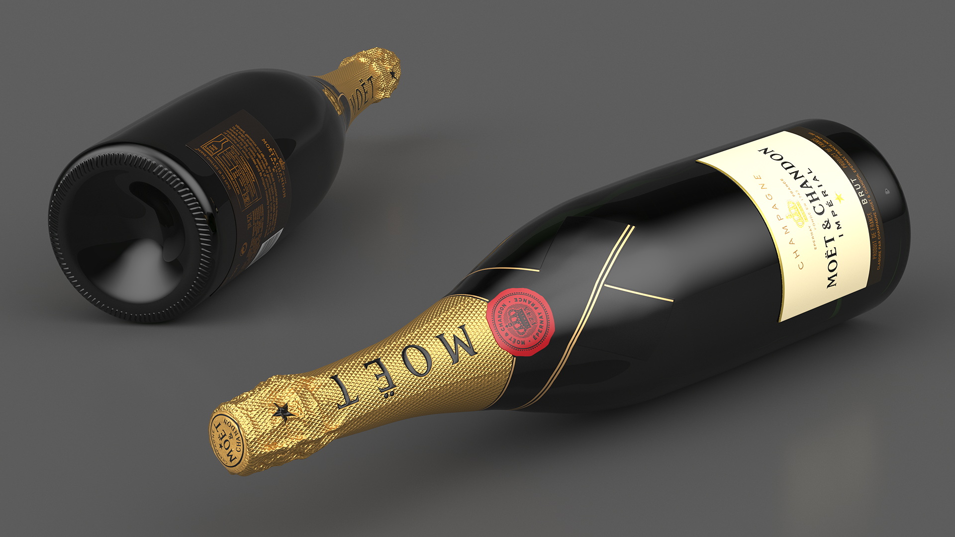 Set Champagne Moet and Chandon Brut Imperial 3D model