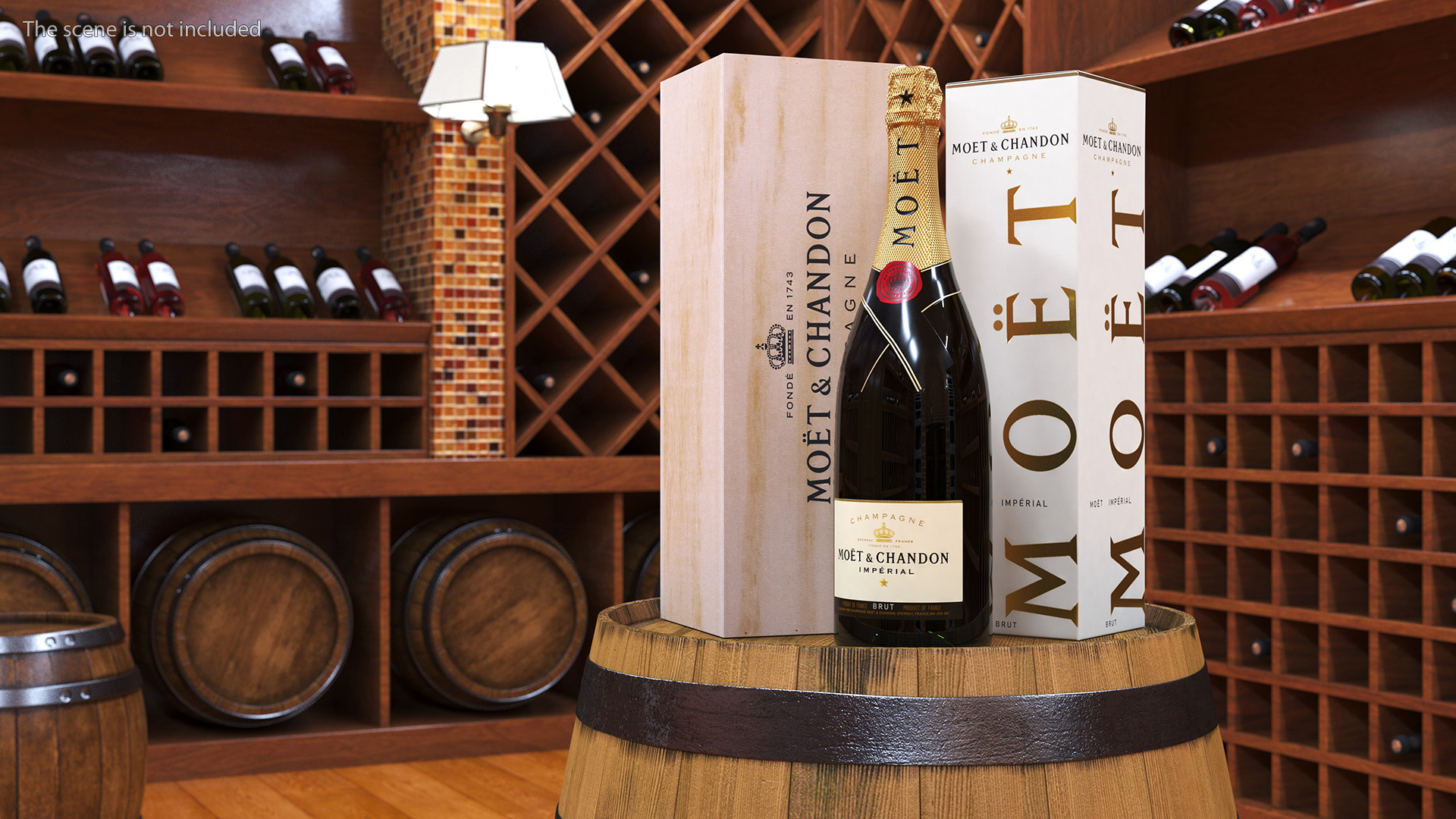 Set Champagne Moet and Chandon Brut Imperial 3D model