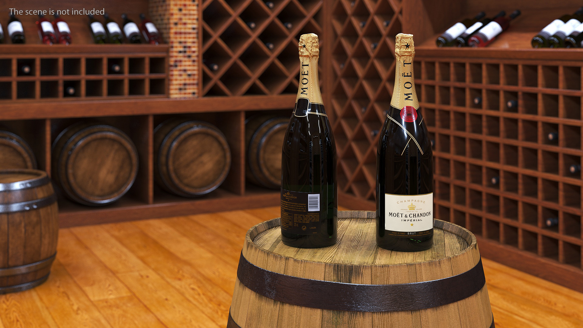 Set Champagne Moet and Chandon Brut Imperial 3D model