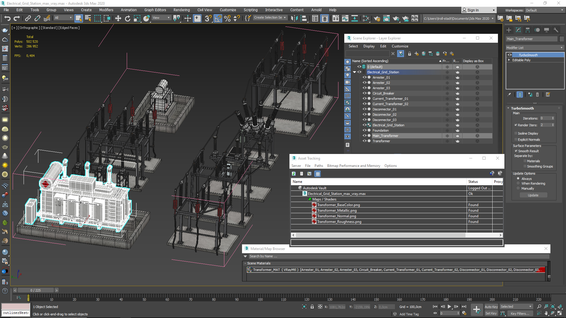 3D Electrical Grid Station model