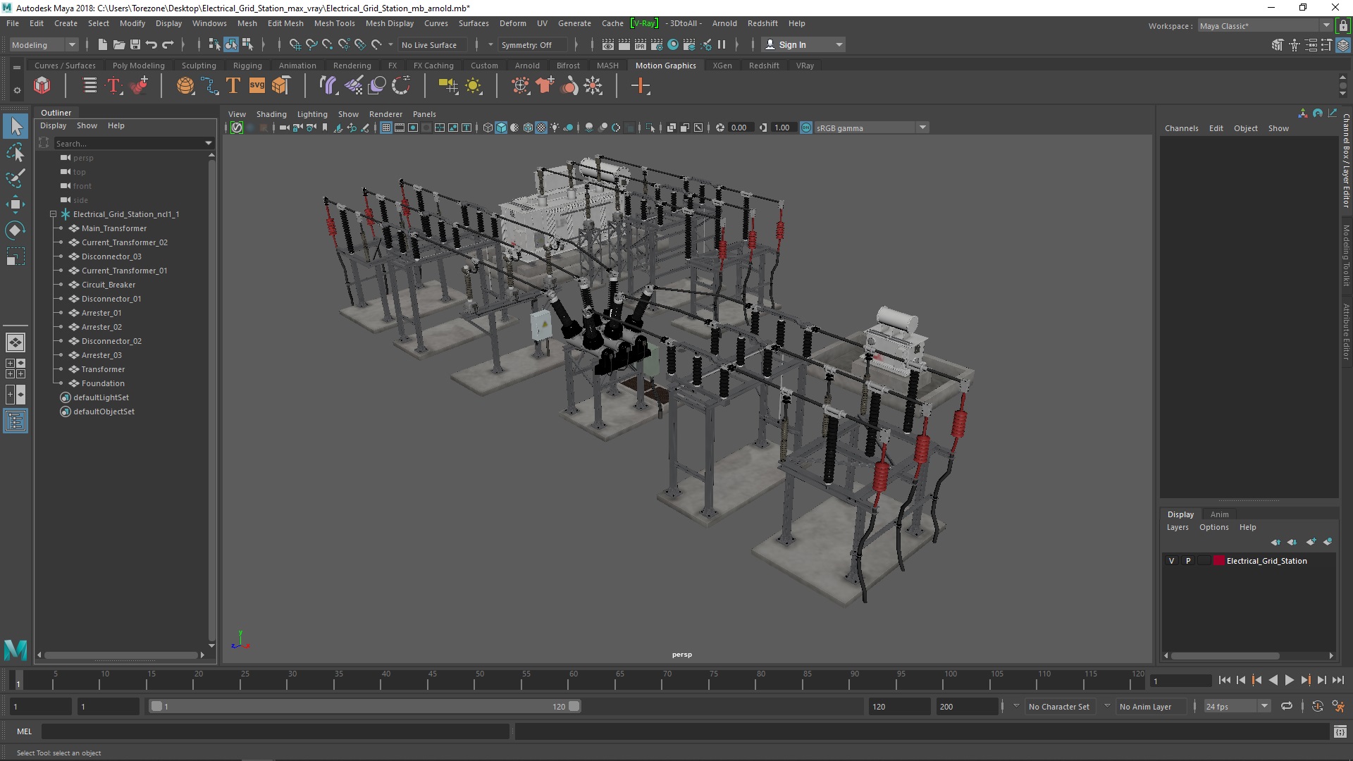 3D Electrical Grid Station model