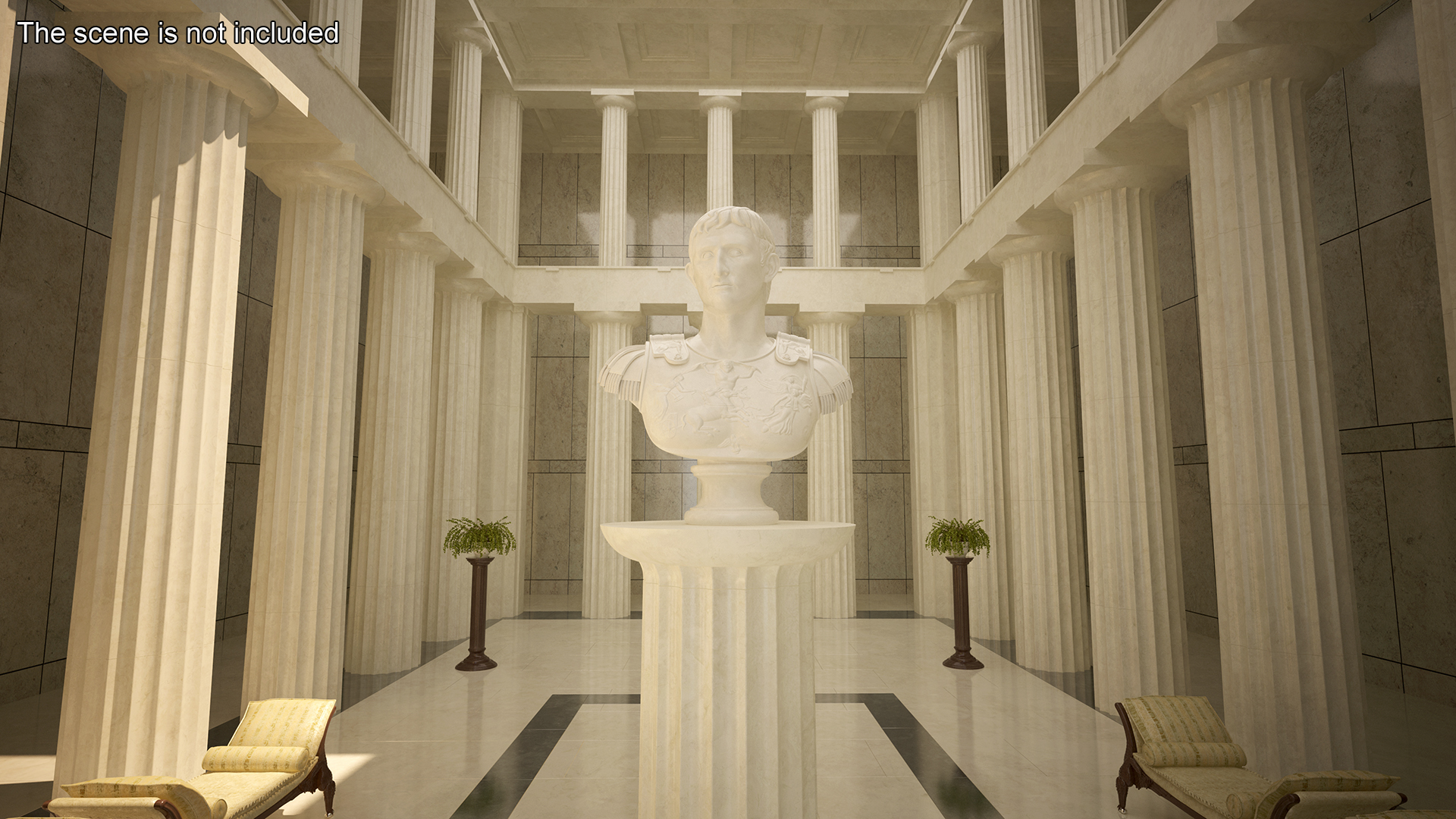 Roman Leader Bust Marble Sculpture 3D model
