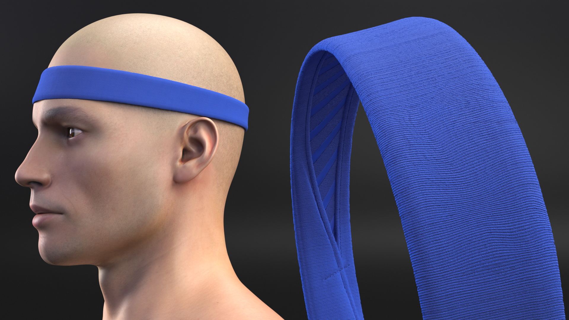 Training Sweat Band on Male Head - view 4